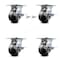 Service Caster 4 Inch Phenolic Caster Set with Roller Bearing 4 Brake and 2 Swivel Lock SCC SCC-35S420-PHR-SLB-BSL-2-SLB-2 - alternate 1